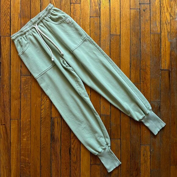 Big Bud Press Pants - Big Bud Press Oversized Balloon Leg Jogger Sweatpants Women XS Green Mint.